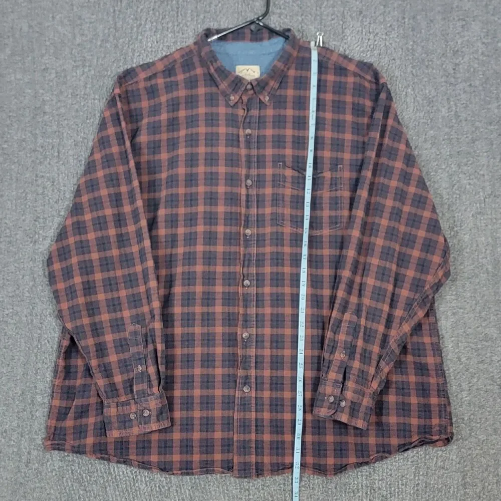Blue Mountain Shirt Mens 3XL Brown & Blue Plaid Long Sleeve Button Down - Picture 3 of 10